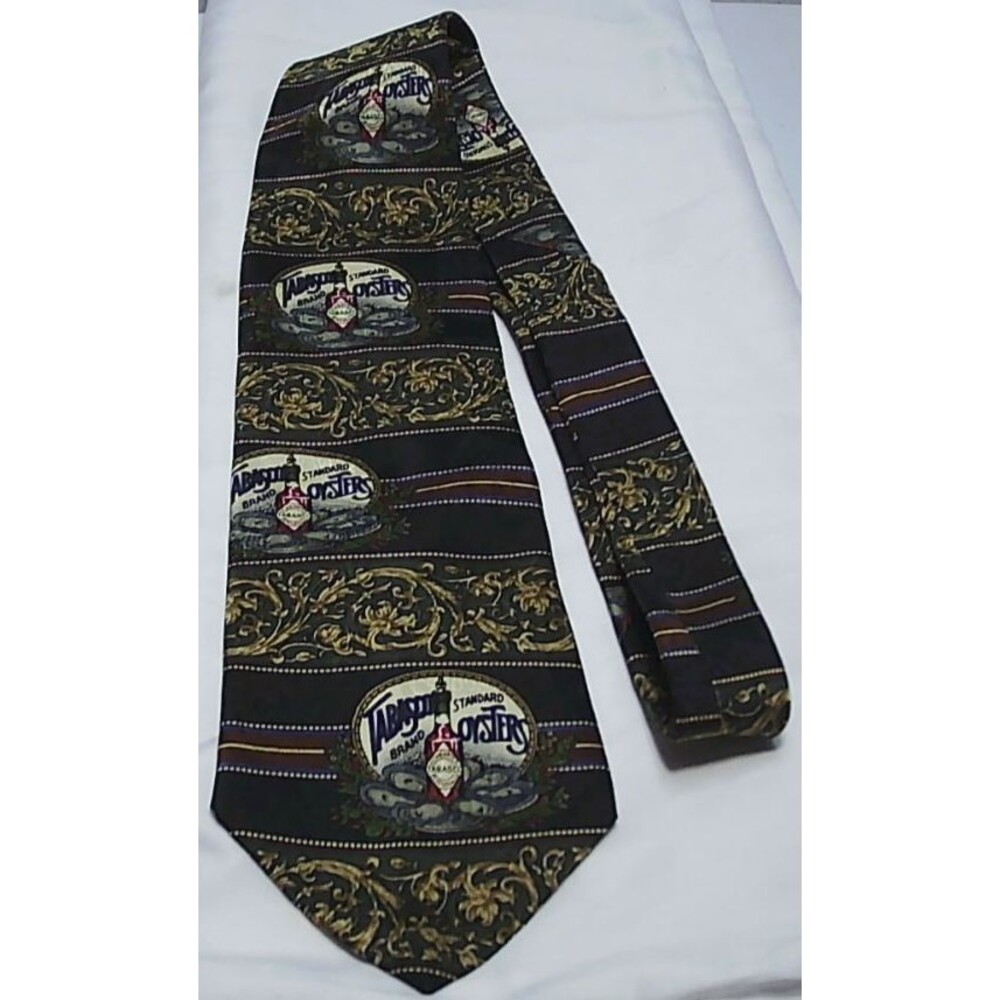 Tabasco Sauce Oysters Silk Tie Measures 59" L x 3-7/8"